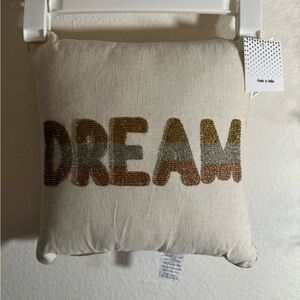 NWT Beaded “Dream” Decorative Pillow